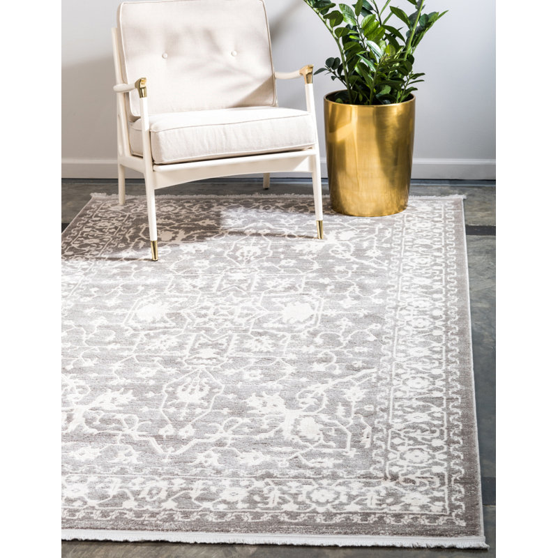 omri power loom light gray area rug